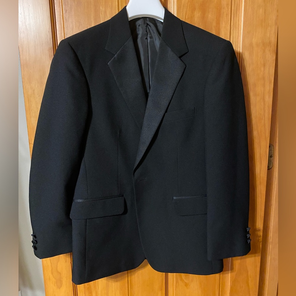 Black with satin trim Tuxedo suit